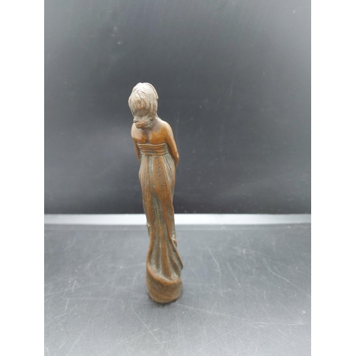 141 - An Art Nouveau bronze miniature figurine - approx. 13.5cm high