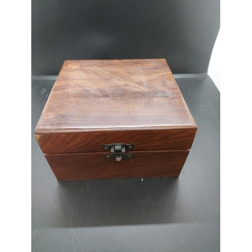 145 - A reproduction Kevin & Hughes of London brass sextant navigation instrument with wooden box