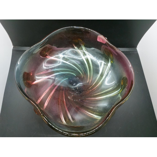 149 - Two pieces of Mdina art glass to include bowl - approx. 10.5cm high x 24cm diameter and vase - appro... 