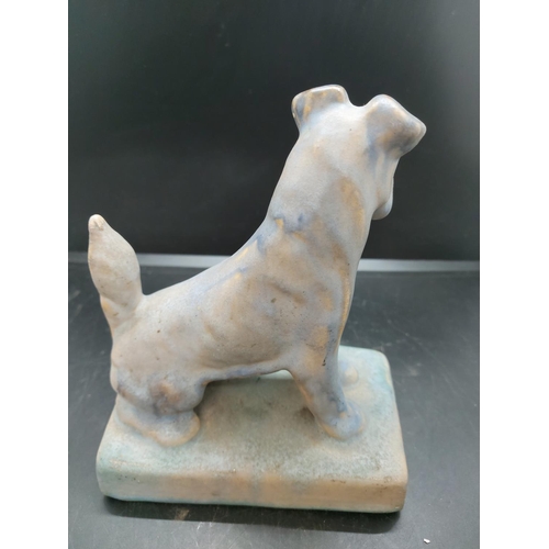 154 - A pair of Bourne Denby fox terrier model book ends