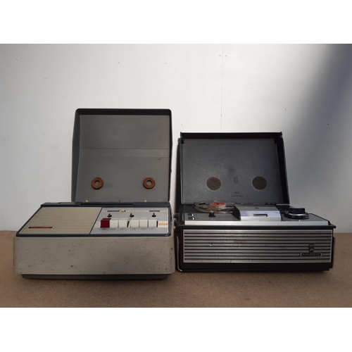 1008A - Two vintage reel to reel tape recorders, one late 1960s Grundig TK145 de luxe and one early 1960s St... 