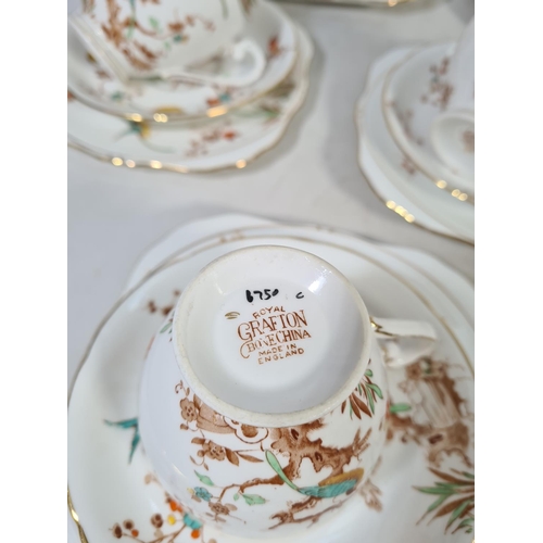 110 - A 36 piece Royal Grafton bone china tea set and a Royal Stafford London Pride plate