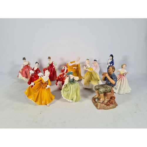 116 - Twelve Royal Doulton figurines to include two 'Fair Lady' HN 2832, two 'Kirsty' HN 2381, 'Buttercup'... 