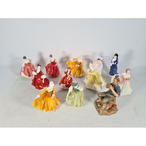 116 - Twelve Royal Doulton figurines to include two 'Fair Lady' HN 2832, two 'Kirsty' HN 2381, 'Buttercup'... 