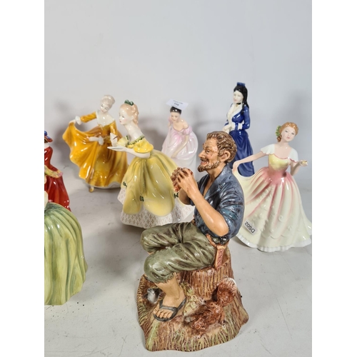 116 - Twelve Royal Doulton figurines to include two 'Fair Lady' HN 2832, two 'Kirsty' HN 2381, 'Buttercup'... 