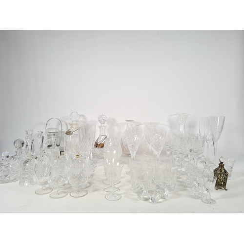 133 - Fifty eight pieces of assorted glassware to include Stuart crystal 27cm vase, pair of Stuart brandy ... 