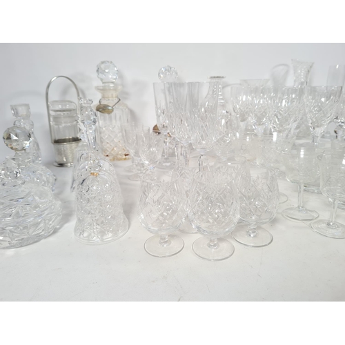 133 - Fifty eight pieces of assorted glassware to include Stuart crystal 27cm vase, pair of Stuart brandy ... 