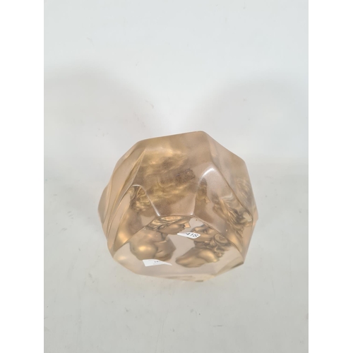 108 - A 1970s gold painted three dimensional lucite nude couple sculpture - approx. 28cm high