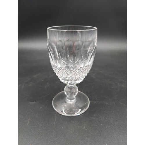 102 - Eight pieces of Waterford Crystal glass to include six port glasses, one bell and one circular trink... 