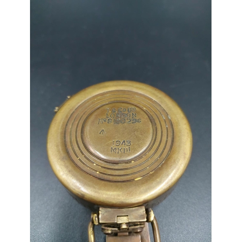 59 - A reproduction T.G. Co Ltd of London MK III brass military compass