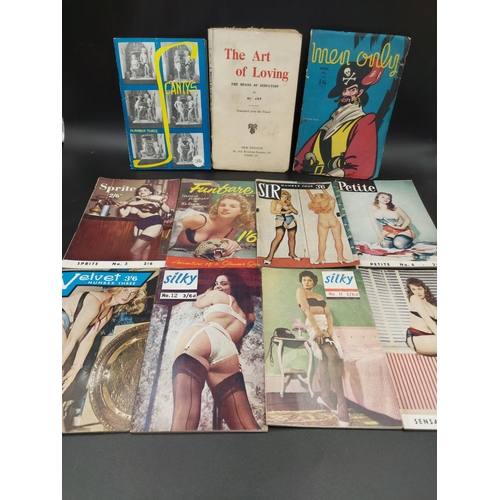 68 - A selection of vintage adult magazines and books to include 'The Art of Loving, The Means of Seducti... 