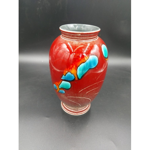 74 - A Poole Pottery Volcano vase - approx. 21cm high