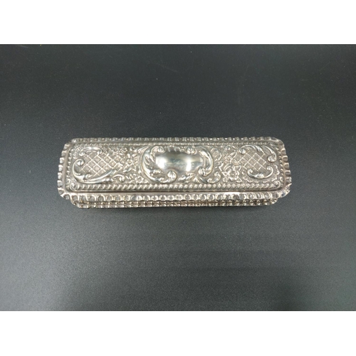 8 - A hallmarked Birmingham silver repoussé oblong lidded trinket box by T.H. Hazelwood & Co, dated 1903... 