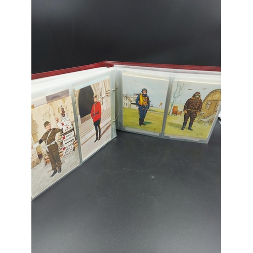 18 - A collection of two hundred mint condition regimental postcards in Stanley Gibbons album displaying ... 