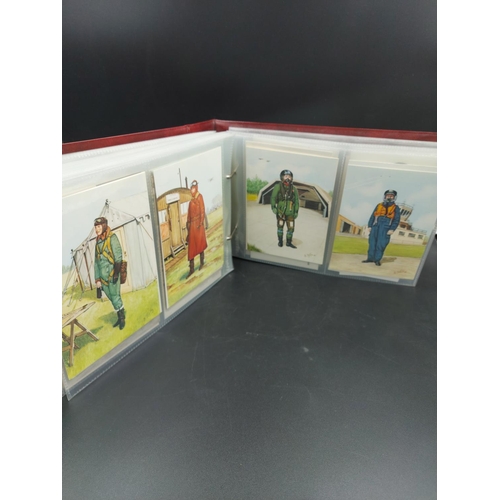 18 - A collection of two hundred mint condition regimental postcards in Stanley Gibbons album displaying ... 