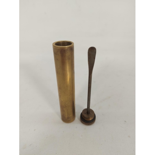 29 - A part S.M.L.E WWI rifle cleaning kit with pull through and oil bottle and a WWII R.A.F brass button... 