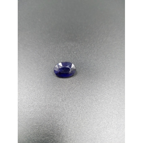 128 - A GJSPC certified 7.68ct blue sapphire gemstone