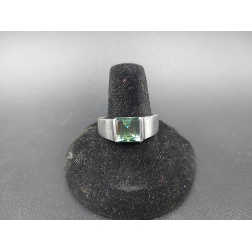 97 - A 925 silver and 2.25ct blue moissanite diamond ring