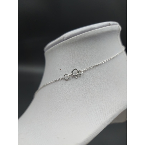 98 - A 925 silver and 3.90ct moissanite diamond necklace