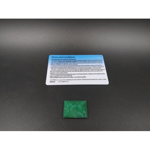 112 - A GLI certified 42.60ct natural beryl emerald gemstone