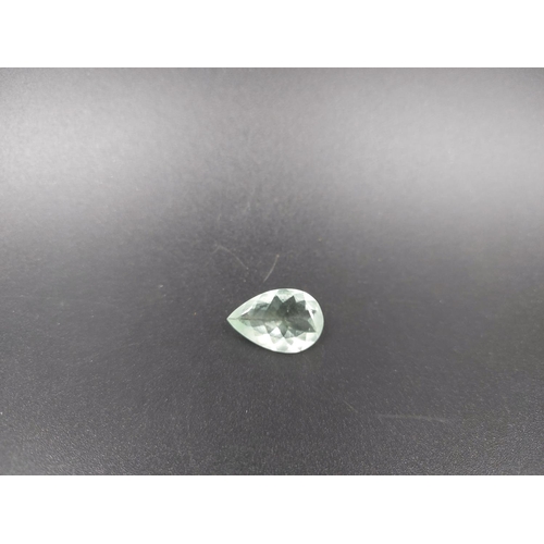 113 - A GJSPC certified 7.82ct teardrop light green beryl gemstone