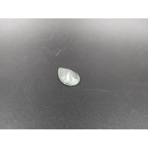 113 - A GJSPC certified 7.82ct teardrop light green beryl gemstone