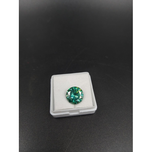 122 - A GLI certified 4.55ct greenish blue moissanite gemstone