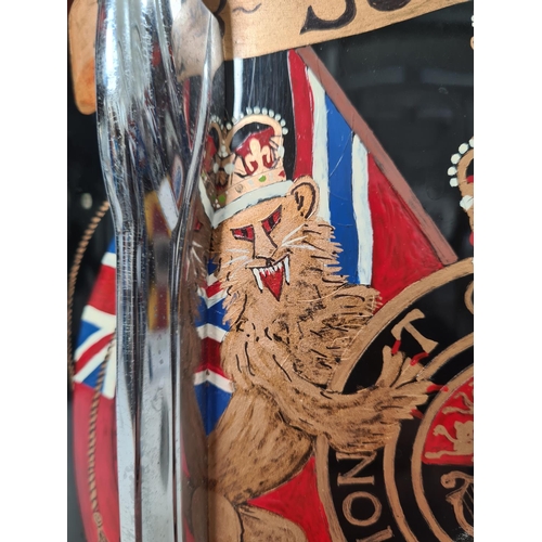 70 - A British Army Scots Guards marching snare drum emblazoned with battle honours - approx. 14