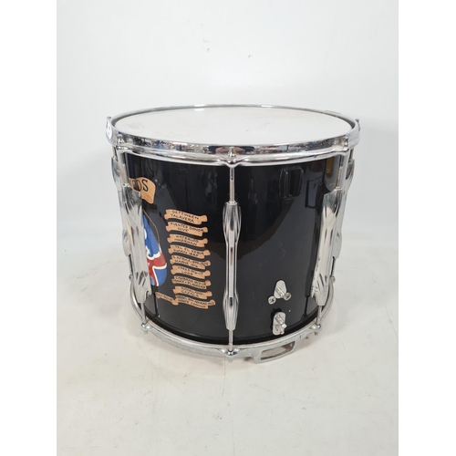 70 - A British Army Scots Guards marching snare drum emblazoned with battle honours - approx. 14