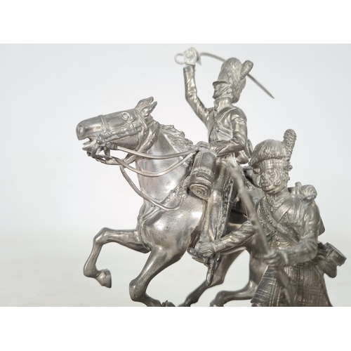 76 - A Charles C. Stadden pewter group figurine of a trooper from the 2nd or Royal North British Dragoons... 