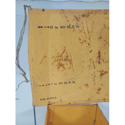 58 - A WWII RAF/USAAF M-357-A dinghy kite with original case - kite approx. 93cm high x 43cm square