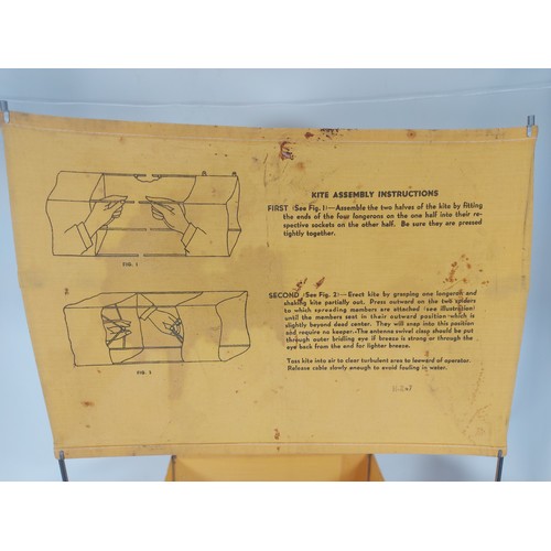 58 - A WWII RAF/USAAF M-357-A dinghy kite with original case - kite approx. 93cm high x 43cm square