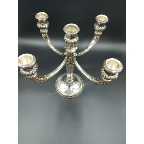 165 - A 925 silver five branch candelabra - approx. 26.5cm high