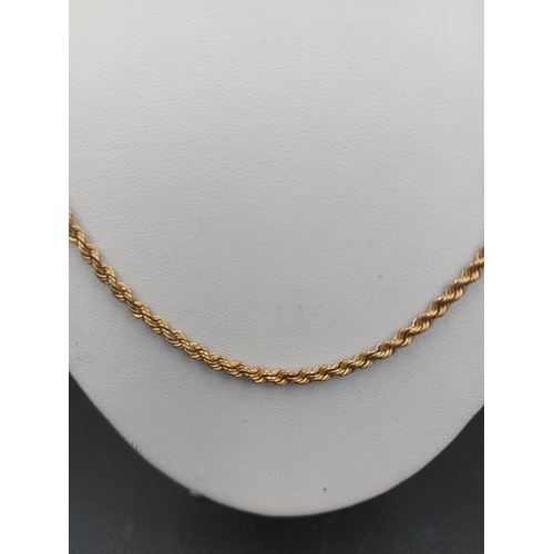 131 - A hallmarked 9ct gold 63cm rope chain necklace - approx. gross weight 4.38 grams