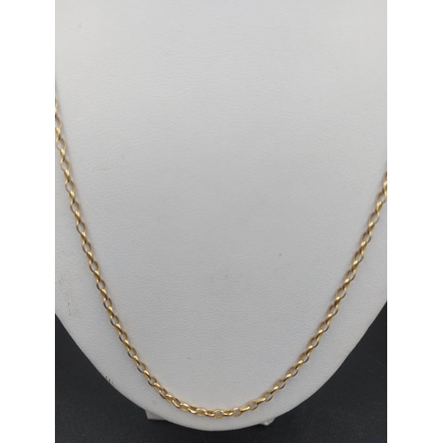 133 - A hallmarked 9ct gold 56cm chain link necklace - approx. gross weight 1.55 grams