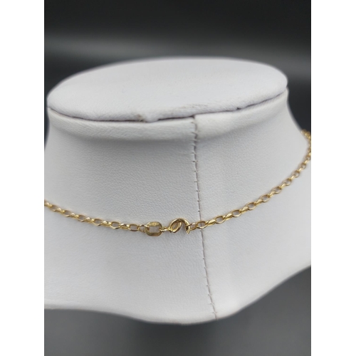 133 - A hallmarked 9ct gold 56cm chain link necklace - approx. gross weight 1.55 grams