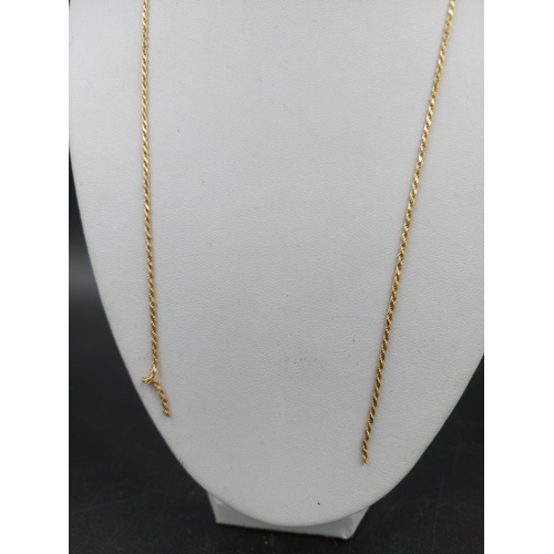 161 - A stamped 9ct gold 49cm necklace - approx. gross weight 3.44 grams