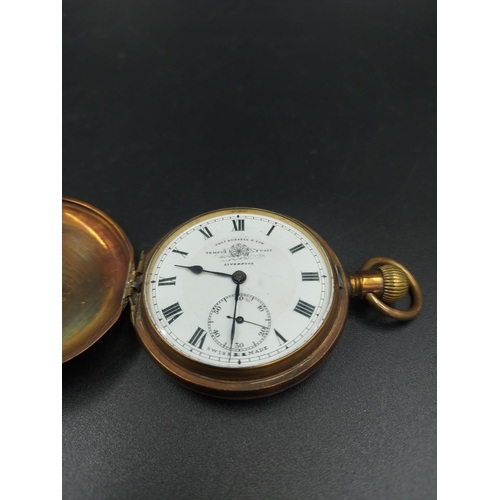 181 - A Thomas Russell & Son electro giltcase full hunter pocket watch