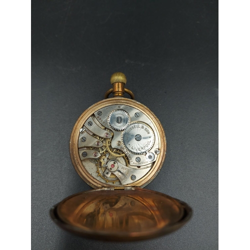 181 - A Thomas Russell & Son electro giltcase full hunter pocket watch