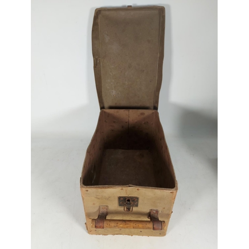 59 - Three items, one WWII German Luftwaffe pressed paper 3.7 flak ammunition box - approx. 22cm high x 2... 