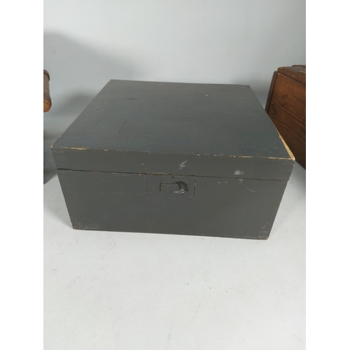 59 - Three items, one WWII German Luftwaffe pressed paper 3.7 flak ammunition box - approx. 22cm high x 2... 