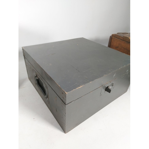 59 - Three items, one WWII German Luftwaffe pressed paper 3.7 flak ammunition box - approx. 22cm high x 2... 