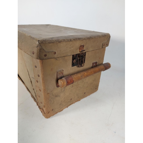 59 - Three items, one WWII German Luftwaffe pressed paper 3.7 flak ammunition box - approx. 22cm high x 2... 