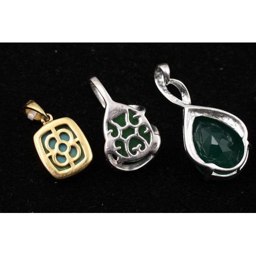 127 - Five 925 sterling silver pendants to include chrysoprase, jade, eilat stone - approx. gross combined... 