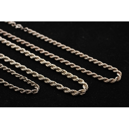 133 - Three various 925 silver rope chains - approx. gross combined weight 28 grams