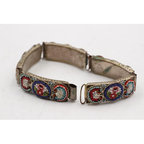 135 - Five pieces of vintage micro mosaic jewellery