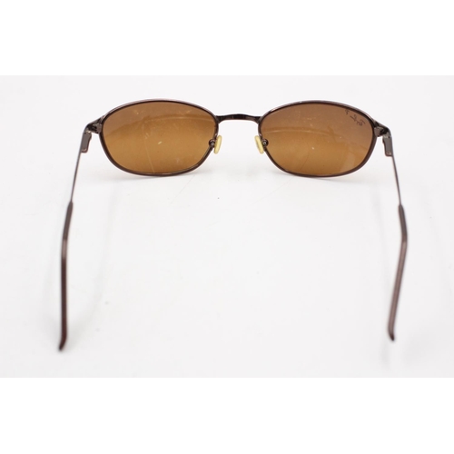 355 - A pair of Ray-Ban brown framed sports style sunglasses with original case