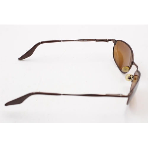 355 - A pair of Ray-Ban brown framed sports style sunglasses with original case