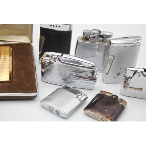 350 - Eight assorted vintage Ronson cigarette lighters to include boxed, Varaflame, Viking etc.