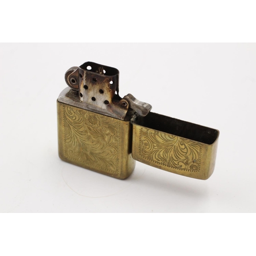 348 - Two Zippo brass lighters